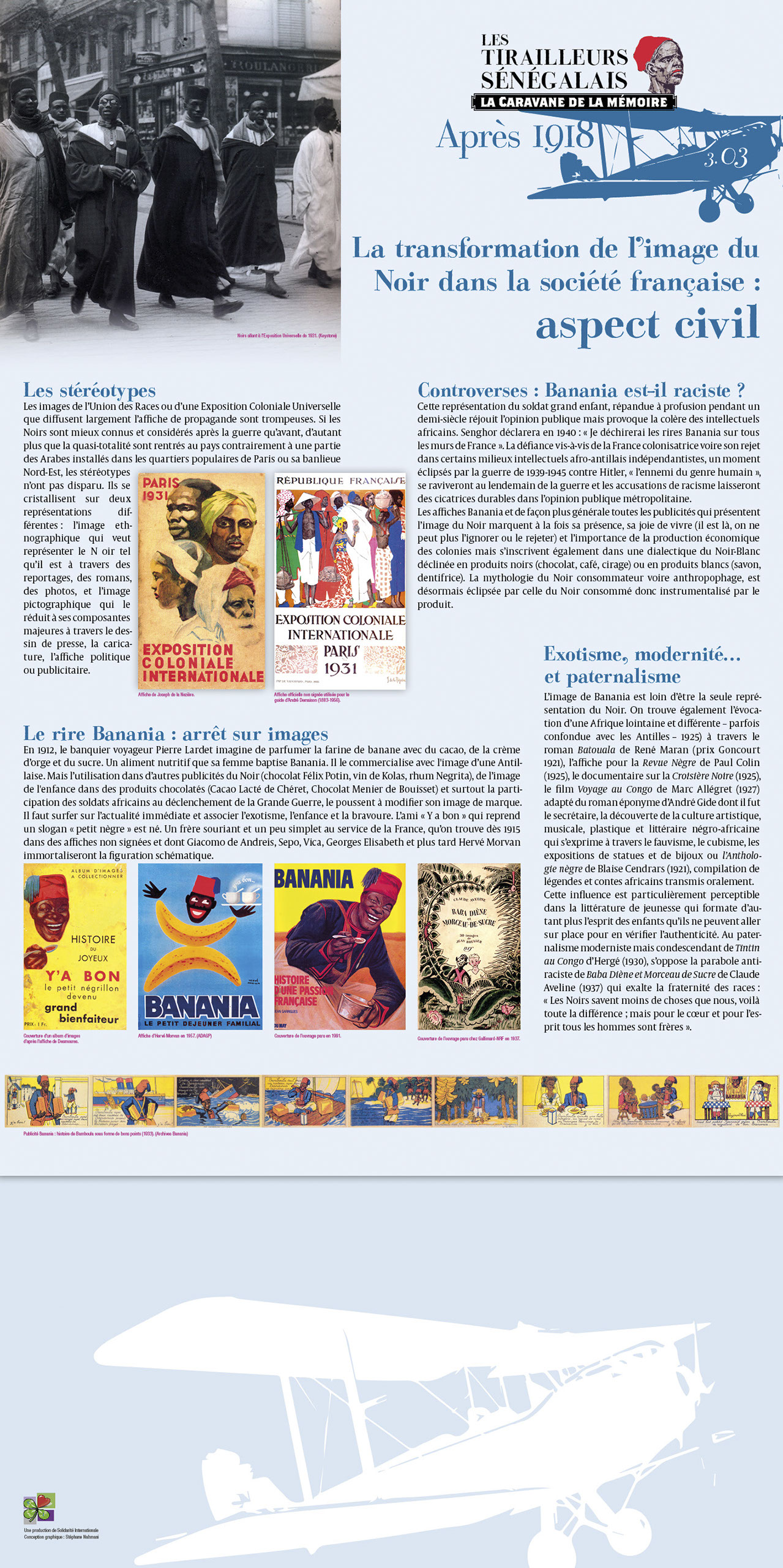 Réalisation de panneaux d'exposition pour La Caravane de la mémoire - les tirailleurs sénégalais