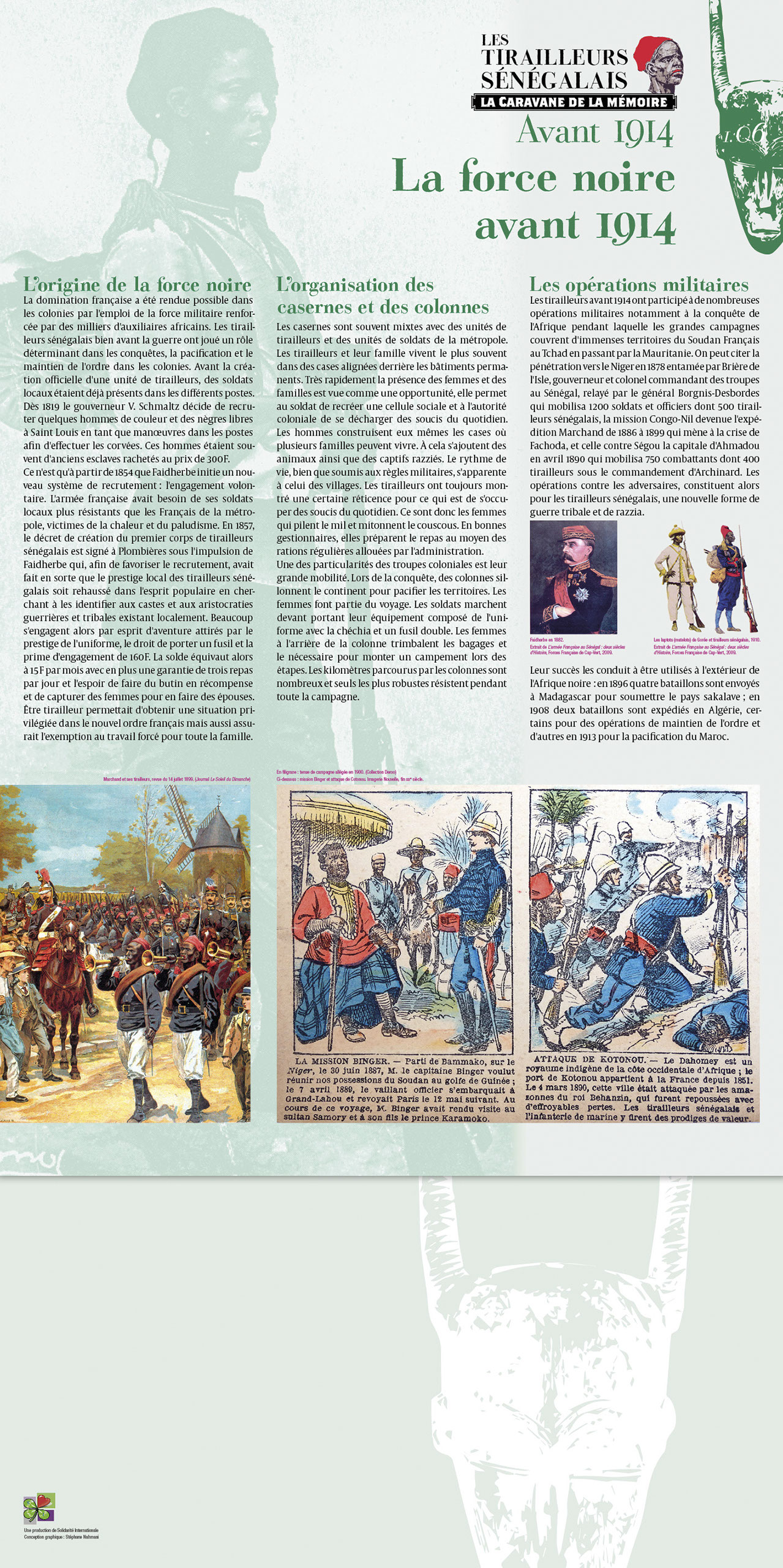 Réalisation de panneaux d'exposition pour La Caravane de la mémoire - les tirailleurs sénégalais