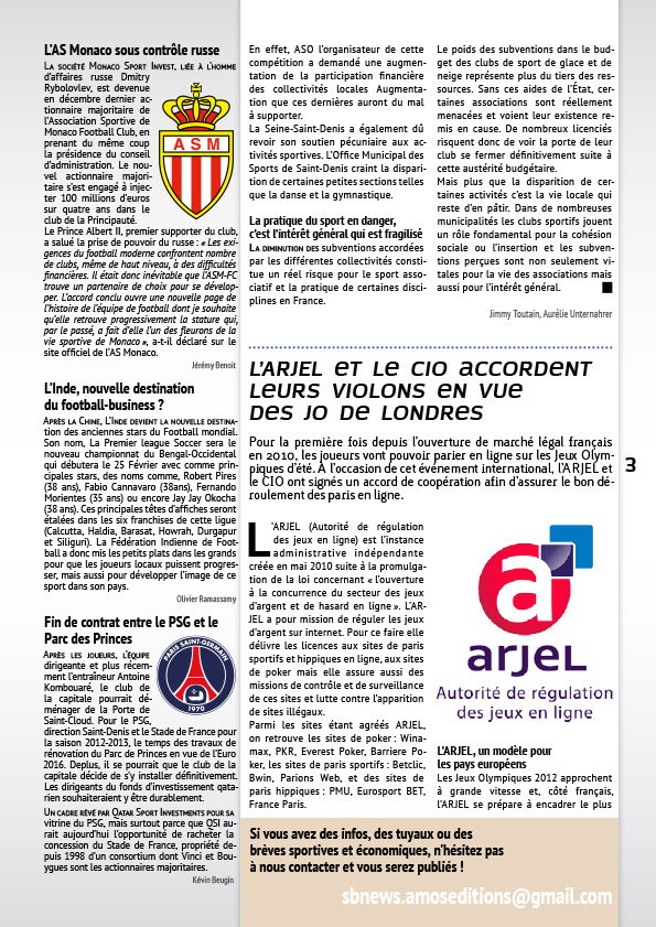 Newsletter : Sport Business News