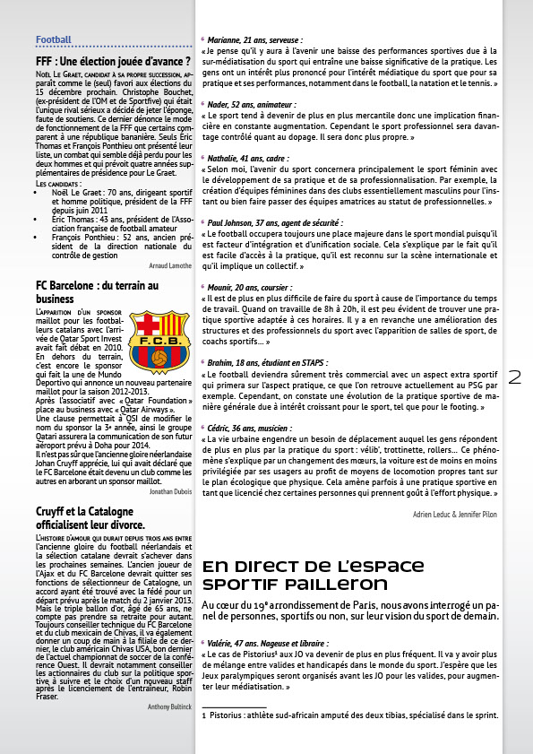 Newsletter : Sport Business News