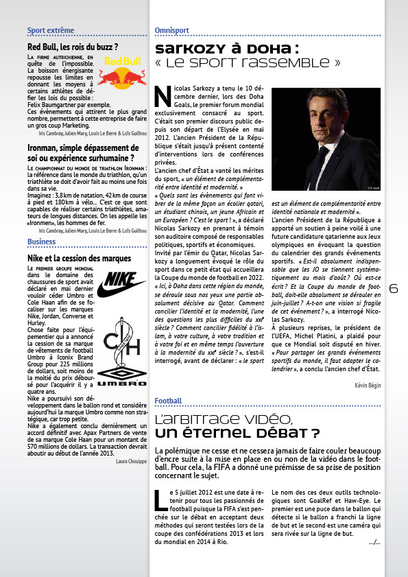Newsletter : Sport Business News