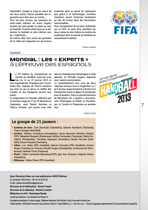 Newsletter : Sport Business News