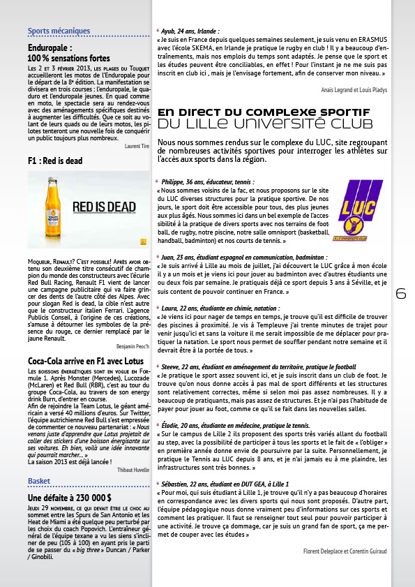 Newsletter : Sport Business News